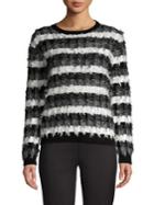 Vince Camuto Striped Cotton-blend Sweater