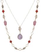 Lonna & Lilly Two-row Beaded Pendant Necklace