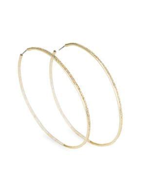 Cz By Kenneth Jay Lane Cubic Zirconia Oversized Hoop Earrings