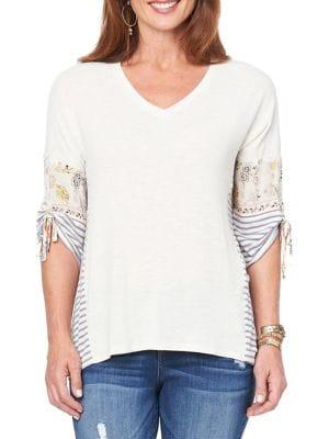 Democracy Patterned Striped Top