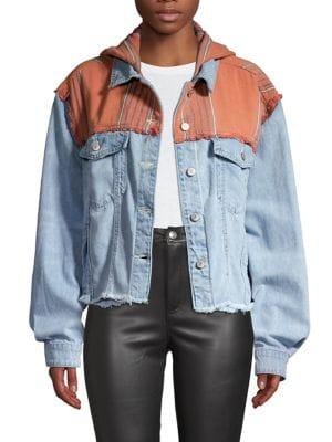 Free People Hooded Denim Jacket