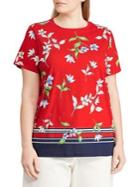 Lauren Ralph Lauren Plus Floral Short-sleeve Cotton Top