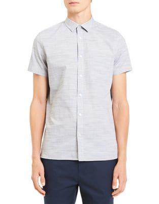 Calvin Klein Short-sleeve Slub Cotton Shirt