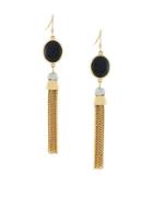 Cole Haan 10k Gold-plated Stone And Fringe Drop Earrings