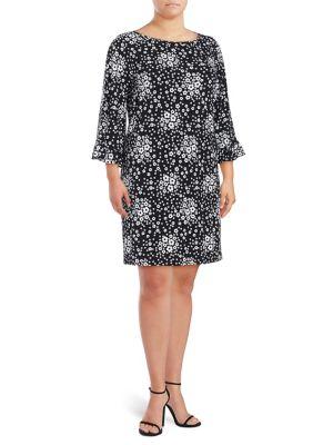 Michael Michael Kors Plus Floral Bell-sleeve Shift Dress