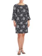 Michael Michael Kors Plus Floral Bell-sleeve Shift Dress