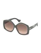Balenciaga 55mm Geometric Sunglasses