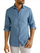 Mango Smart Casual Denim Button Front Shirt