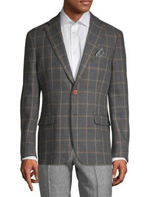 Tallia Orange Windowpane Button Jacket