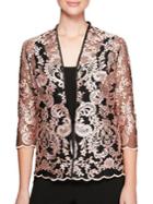 Alex Evenings Plus 2-in-1 Embroidered Quarter-sleeve Jacket And Tank Top