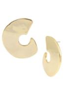 Robert Lee Morris Collection Golden Target Curve Button Drop Earrings