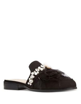 Nine West Jarae Feather Flat Mules