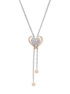 Lord & Taylor Diamond, 14k Rose Gold And Sterling Silver Heart-shaped Pendant Necklace