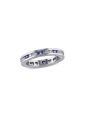 Sonatina 18k White Gold, Sapphire & Diamond Eternity Anniversary Ring