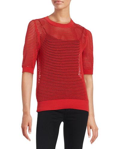 Dkny Mesh Cotton Pullover