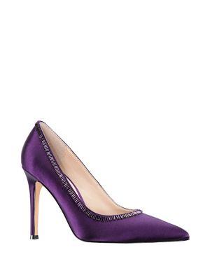 Nina Deedra Bead-collar Satin Pumps