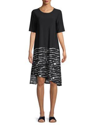 Context Tie-dye Asymmetrical Shift Dress