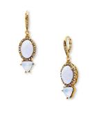 Jenny Packham Pave Trimmed Leverback Earrings