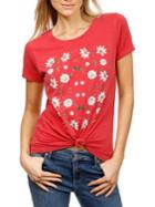 Lucky Brand Knot-hem Flower Tee