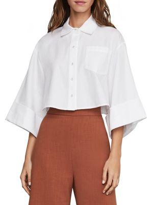 Bcbgmaxazria Cropped Cotton Button-down Shirt