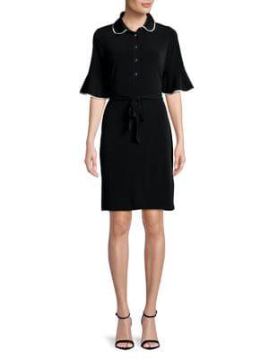 Ivanka Trump Bell-sleeve Self-tie Dress