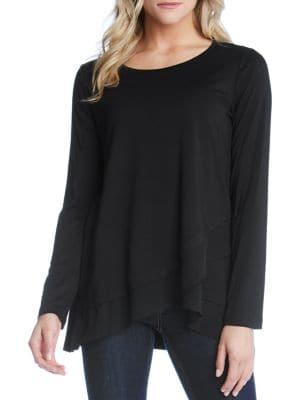 Karen Kane Sheer Hem Crossover Top