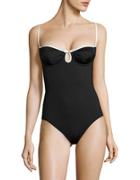 Kate Spade New York Contrast Keyhole One Piece Swimsuit