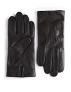 Black Brown Cashmere Lined Leather Gloves