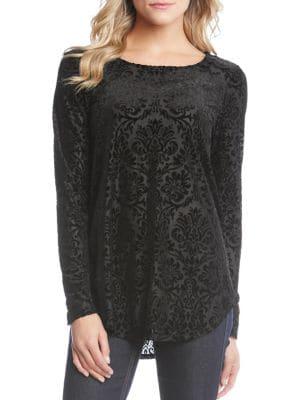 Karen Kane Burnout Velvet Top