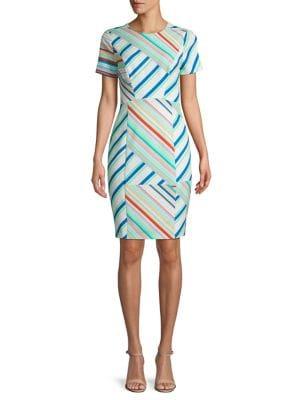 Black Halo Jodee Striped Sheath Dress