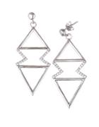 Lord & Taylor Cubic Zirconia Zigzag Triangle Earrings