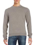 Black Brown Merino Wool Crewneck Sweater