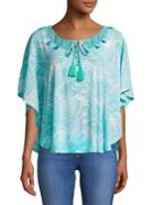 Rafaella Petite Printed Tassel Top