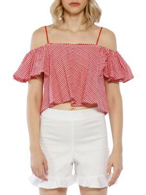 Walter Baker Riley Gingham Cotton Blouse