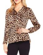 Vince Camuto Long-sleeve Exotic Animal Button-down Blouse