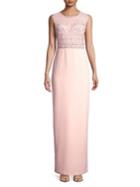 Adrianna Papell Beaded Sleeveless Long Dress