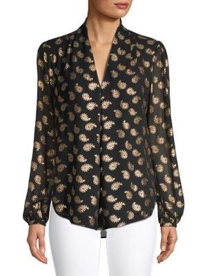 Michael Michael Kors Floating Foil Paisley Top