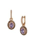 Le Vian 14k Strawberry Gold, Grape Amethyst, Vanilla Diamonds & Chocolate Diamonds Earrings