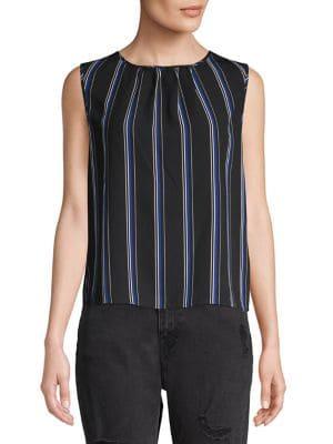 Tahari Arthur S. Levine Petite Sleeveless Striped Blouse