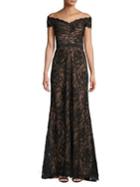 Tadashi Shoji Off-shoulder Lace Fit-&-flare Gown