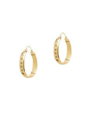 Sole Society Goldtone & Hematite Hoop Earrings