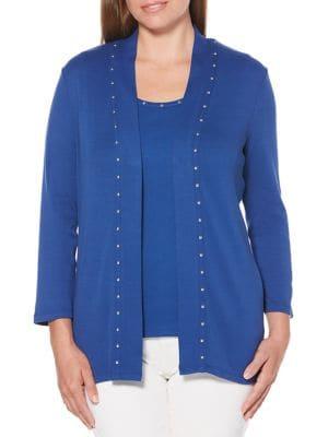Rafaella Petite Open-front Cotton Cardigan