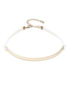 Design Lab Lord & Taylor Goldtone And Leather Choker Necklace