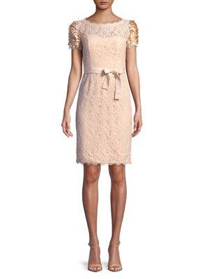 Nue By Shani Ruffle-sleeve Lace Dress