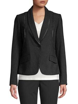 Karl Lagerfeld Paris Dotted One Button Jacket