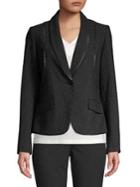 Karl Lagerfeld Paris Dotted One Button Jacket
