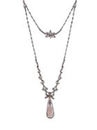 Jenny Packham Hematite And Crystal Pendant Necklace
