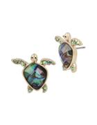 Betsey Johnson Glitter Reef Turtle Studs