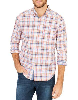 Nautica Classic-fit Coastal Plaid Stretch Button-down Shirt