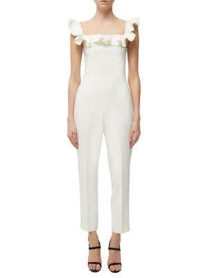 French Connection Whisper Light Off-shoulder Ruffle Jumpsuit